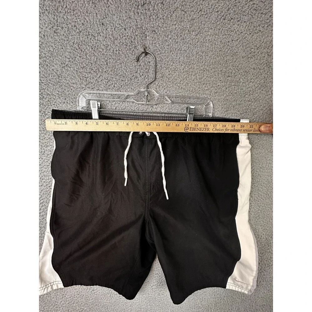 VTG 1999 Nike Swim Trunks Shorts Mens XL Black White Side Panel 712743 Y2K 90s